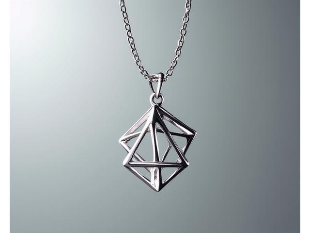 幾何学模様シルバーネックレス
